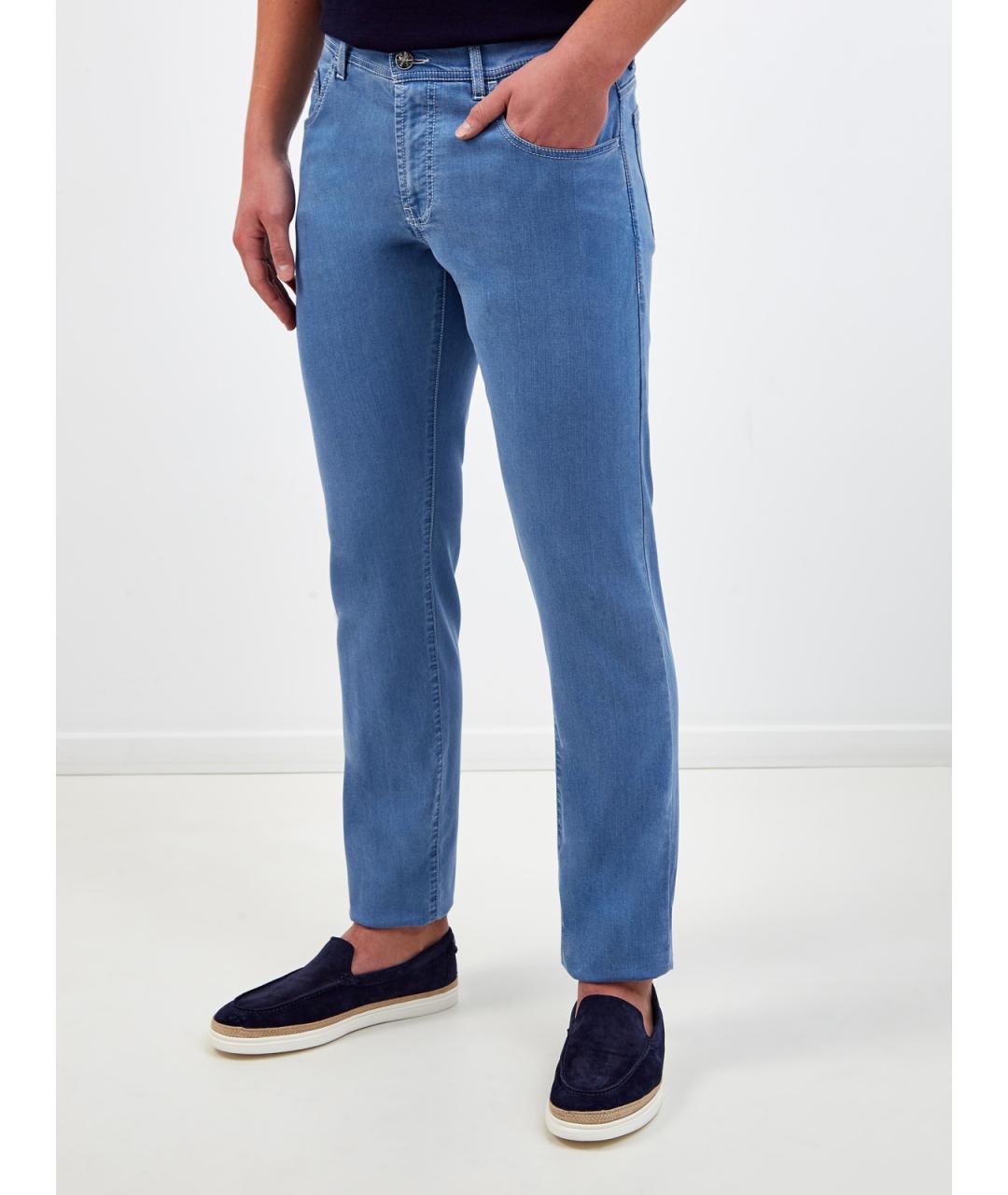 CANALI Синие прямые джинсы, фото 3