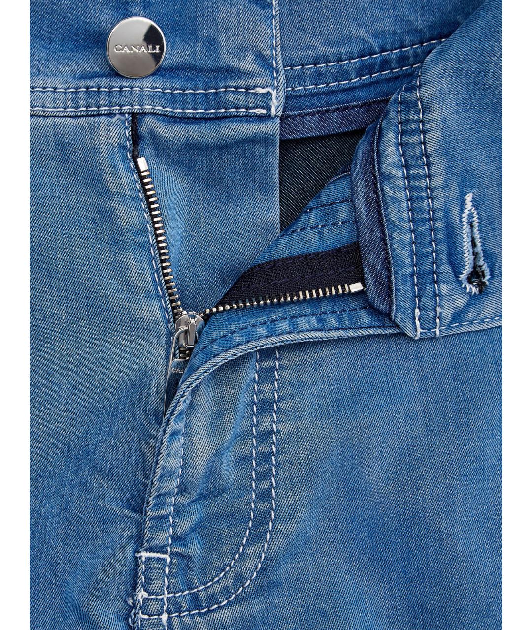 CANALI Синие прямые джинсы, фото 6