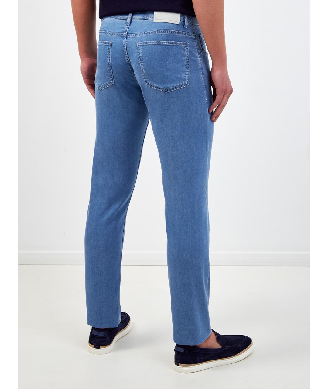 CANALI Синие прямые джинсы, фото 4