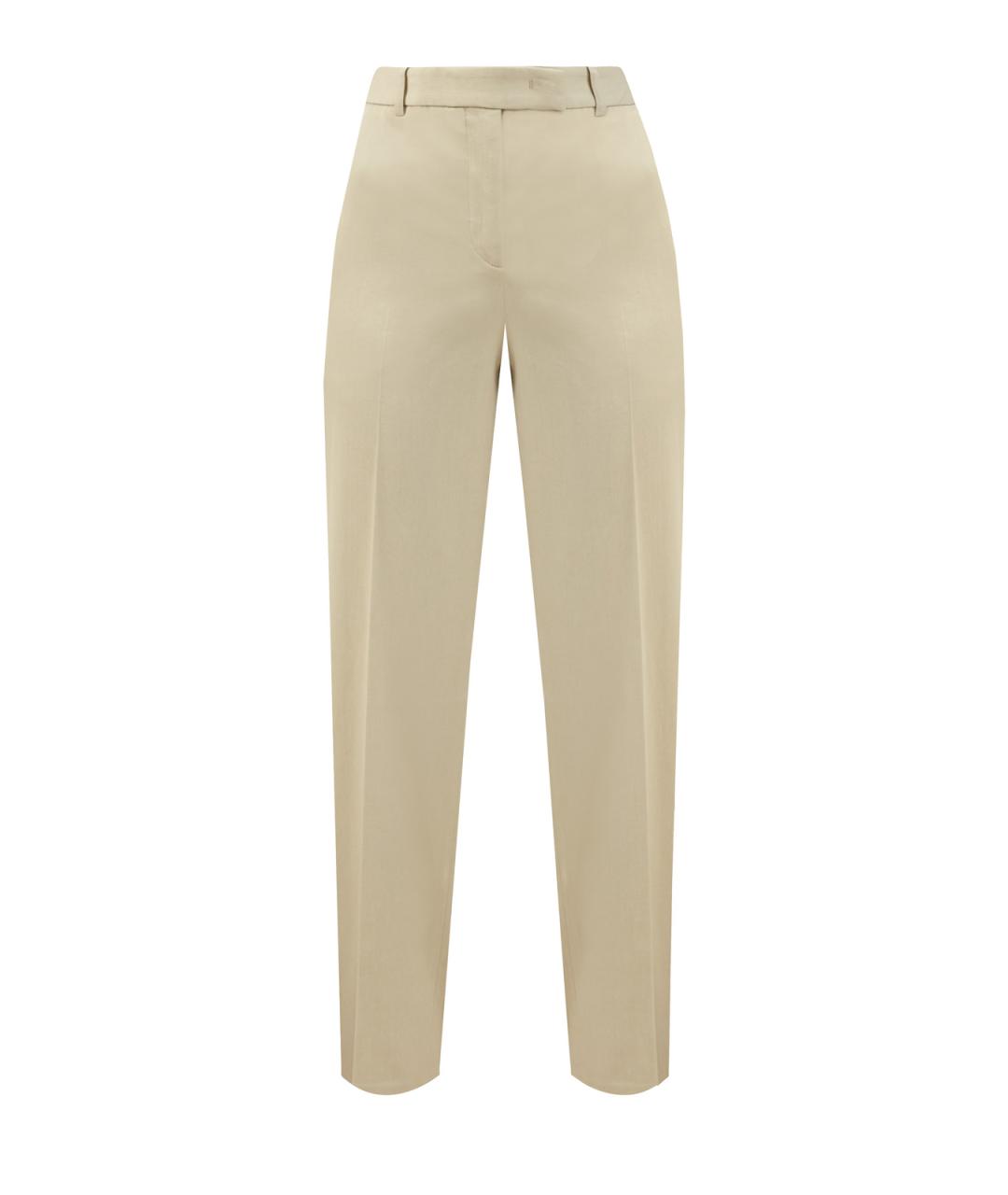 FABIANA FILIPPI Бежевые хлопковые прямые брюки, фото 1