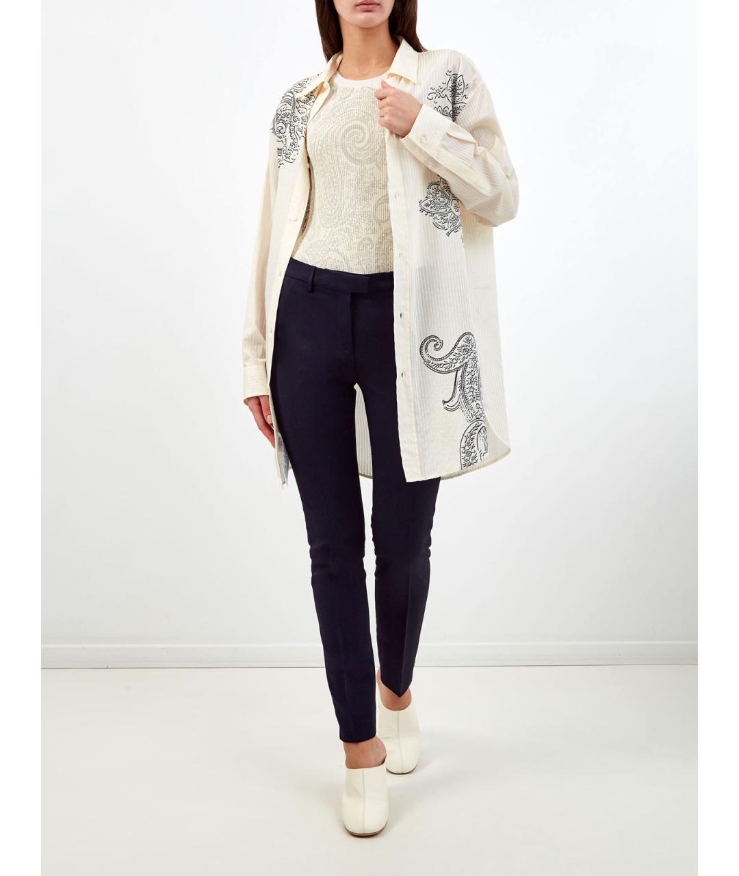 ETRO Синие вискозные прямые брюки, фото 2