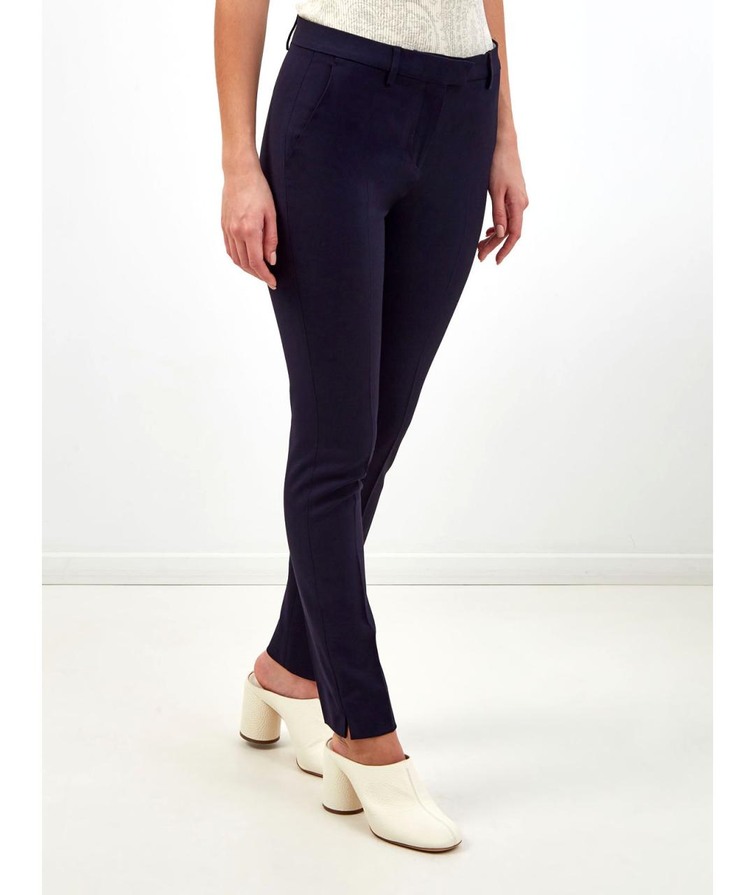 ETRO Синие вискозные прямые брюки, фото 3