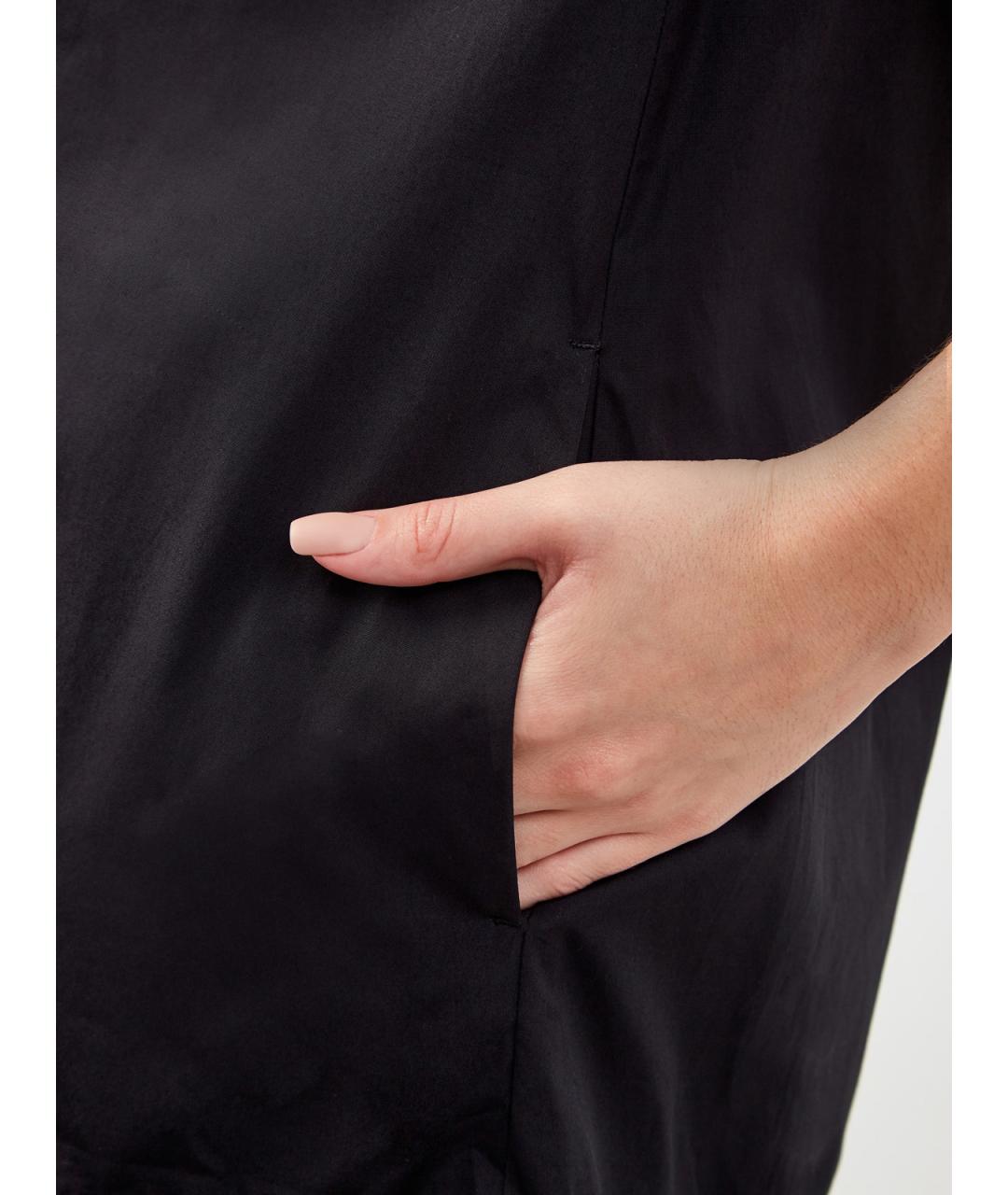 LORENA ANTONIAZZI Черное хлопковое повседневное платье, фото 5