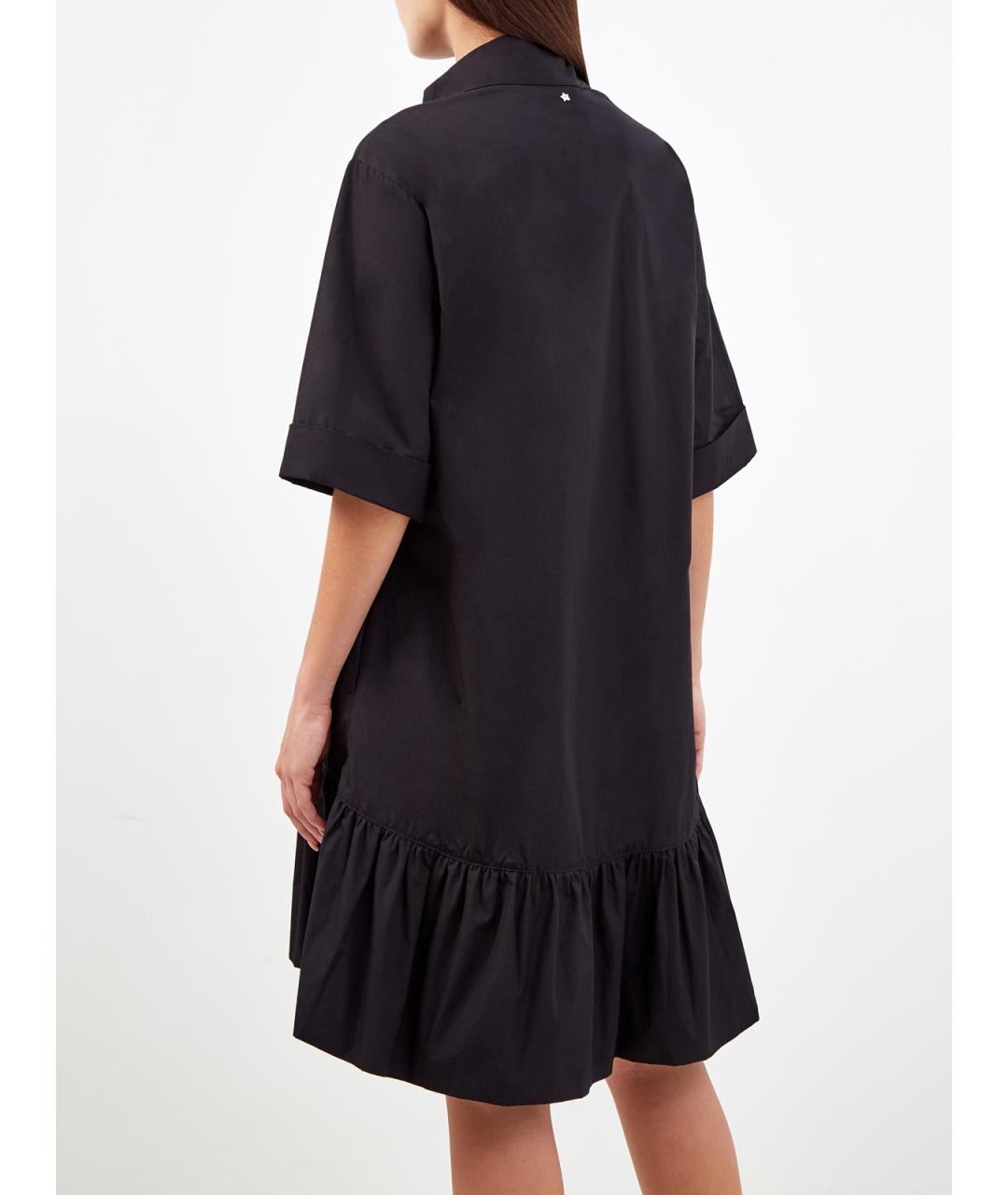 LORENA ANTONIAZZI Черное хлопковое повседневное платье, фото 4