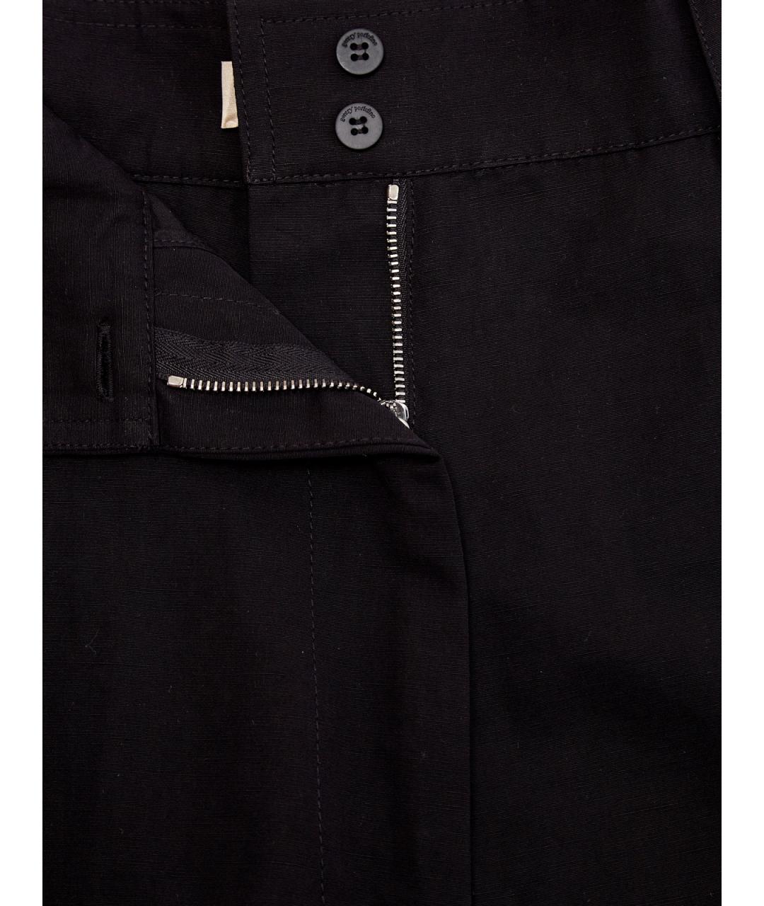 GENTRY PORTOFINO Черные хлопковые брюки широкие, фото 6