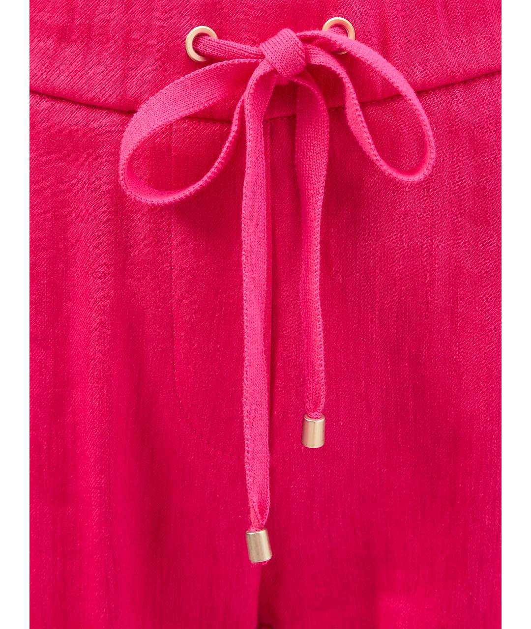 LORENA ANTONIAZZI Розовые льняные прямые брюки, фото 5