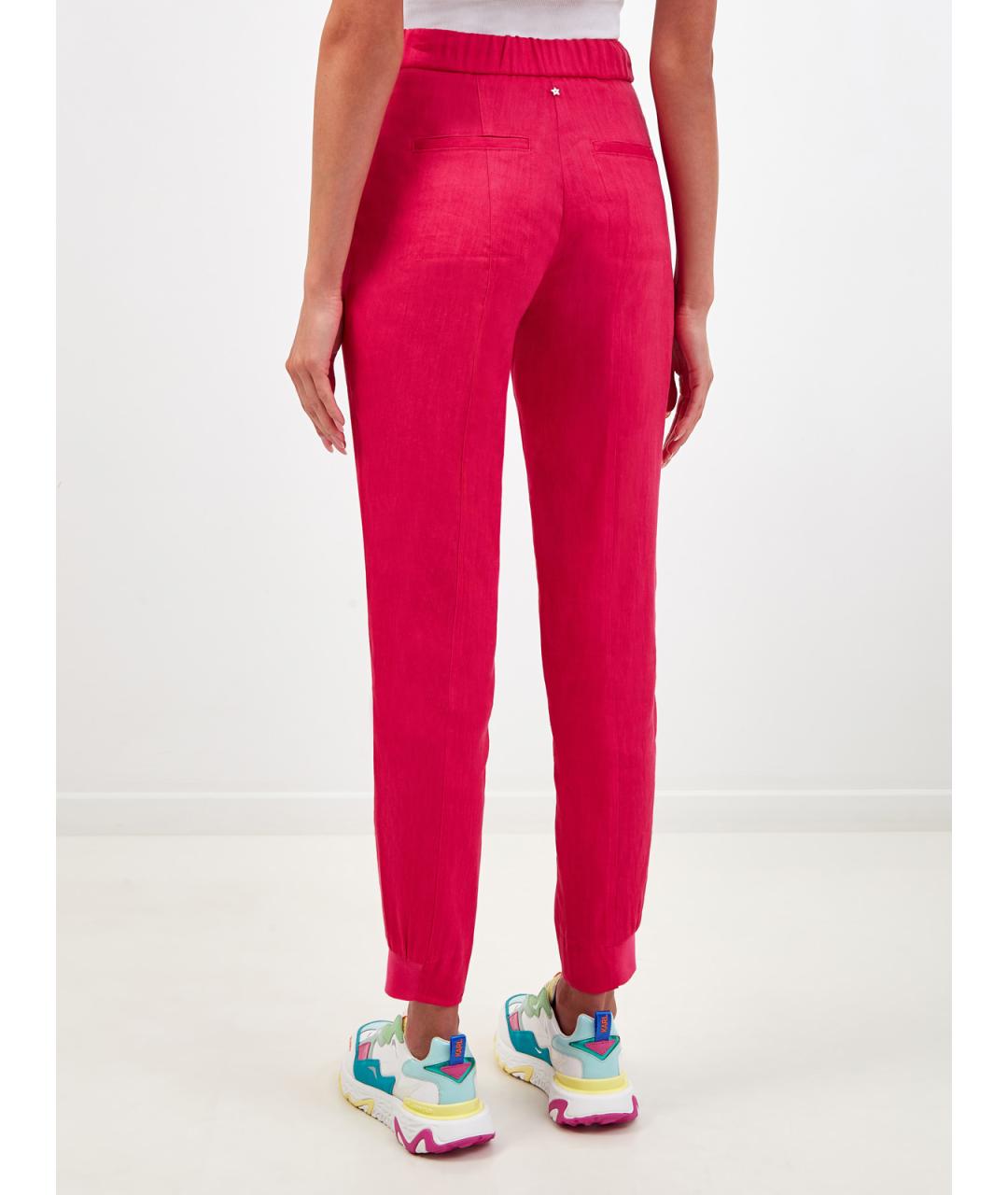 LORENA ANTONIAZZI Розовые льняные прямые брюки, фото 4