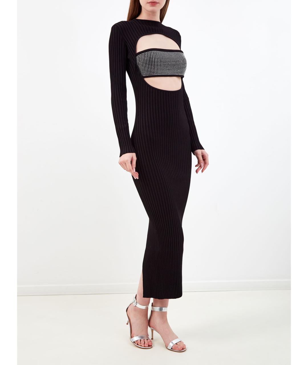 GIUSEPPE DI MORABITO Черное вискозное коктейльное платье, фото 3