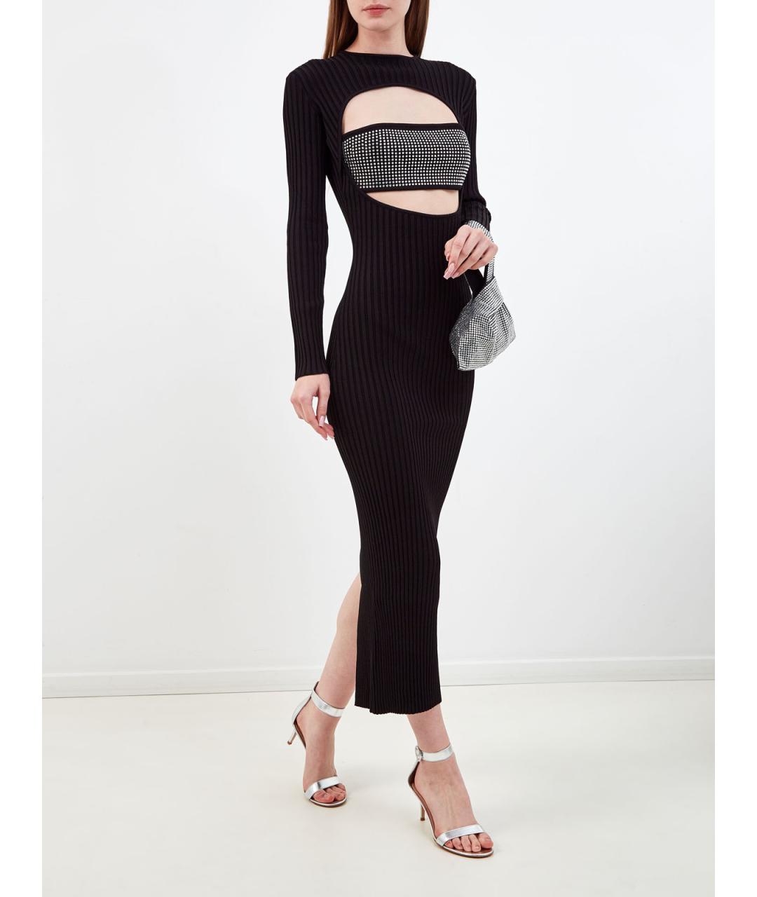 GIUSEPPE DI MORABITO Черное вискозное коктейльное платье, фото 2