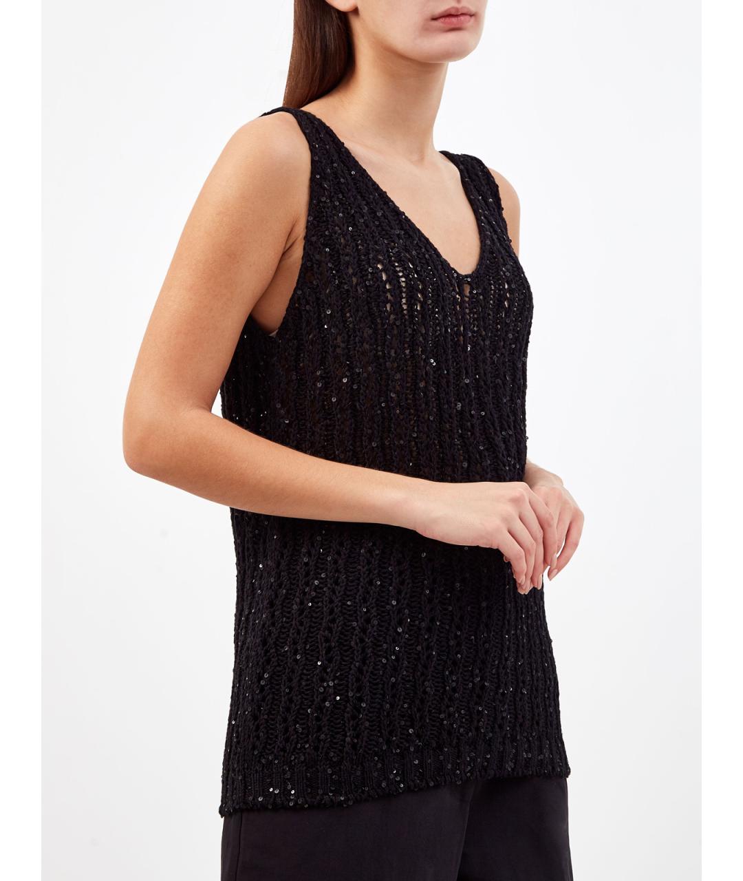 GENTRY PORTOFINO Черная хлопковая майка, фото 3