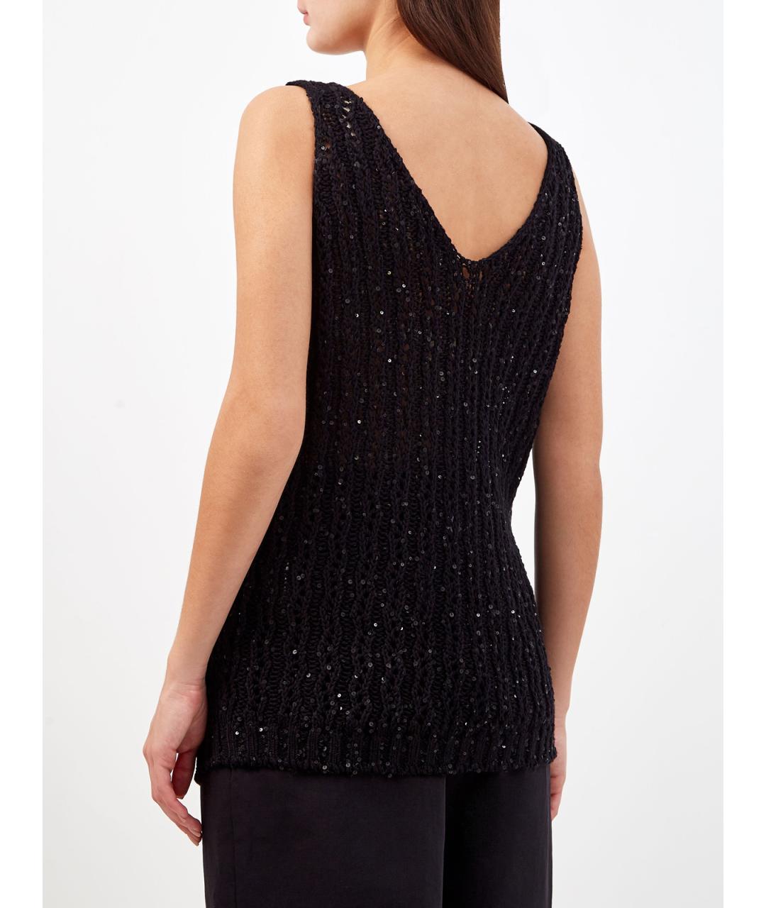 GENTRY PORTOFINO Черная хлопковая майка, фото 4