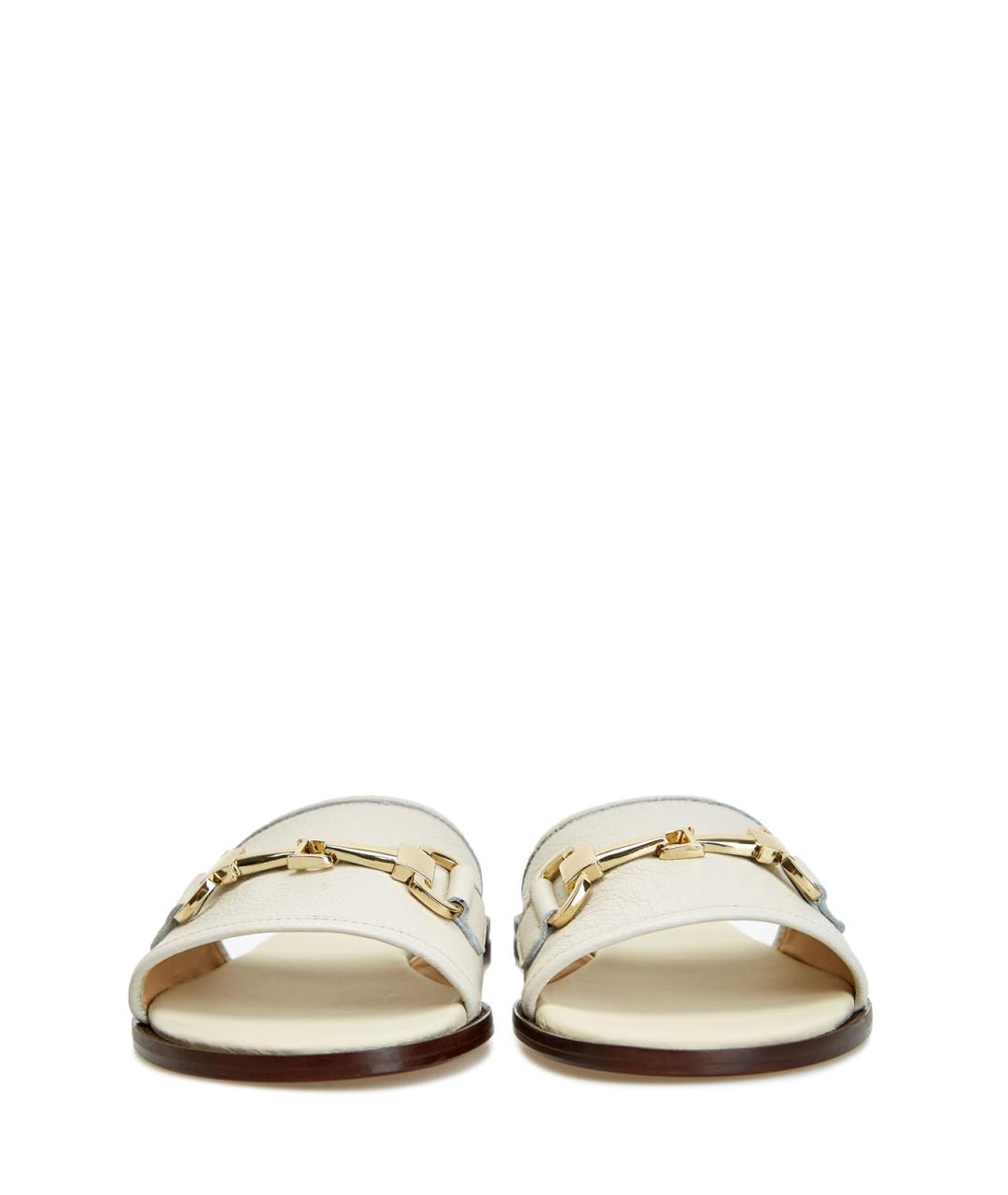 DOUCAL'S Бежевые кожаные шлепанцы, фото 6