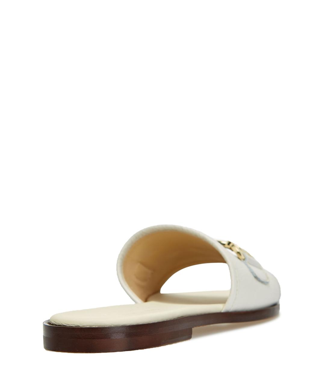 DOUCAL'S Бежевые кожаные шлепанцы, фото 4