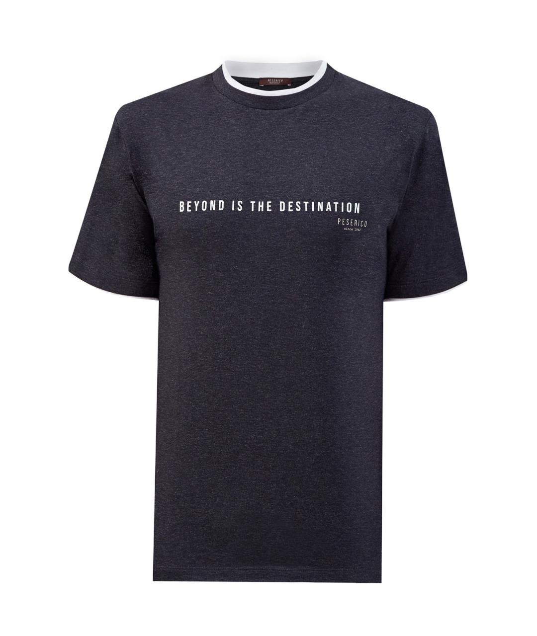 PESERICO Серая хлопковая футболка, фото 1