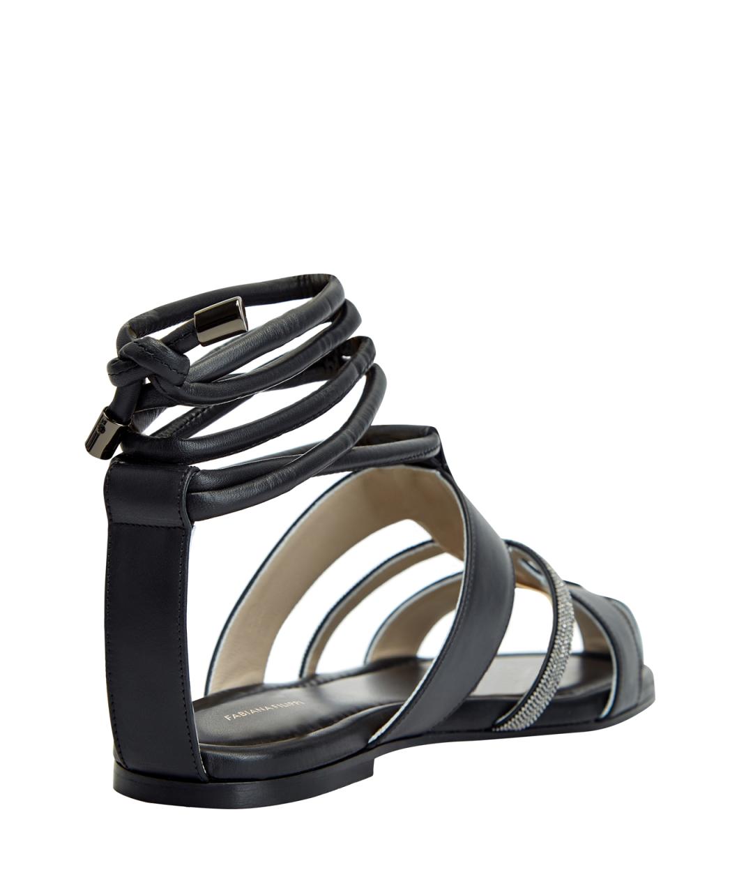 FABIANA FILIPPI Черные кожаные сандалии, фото 3