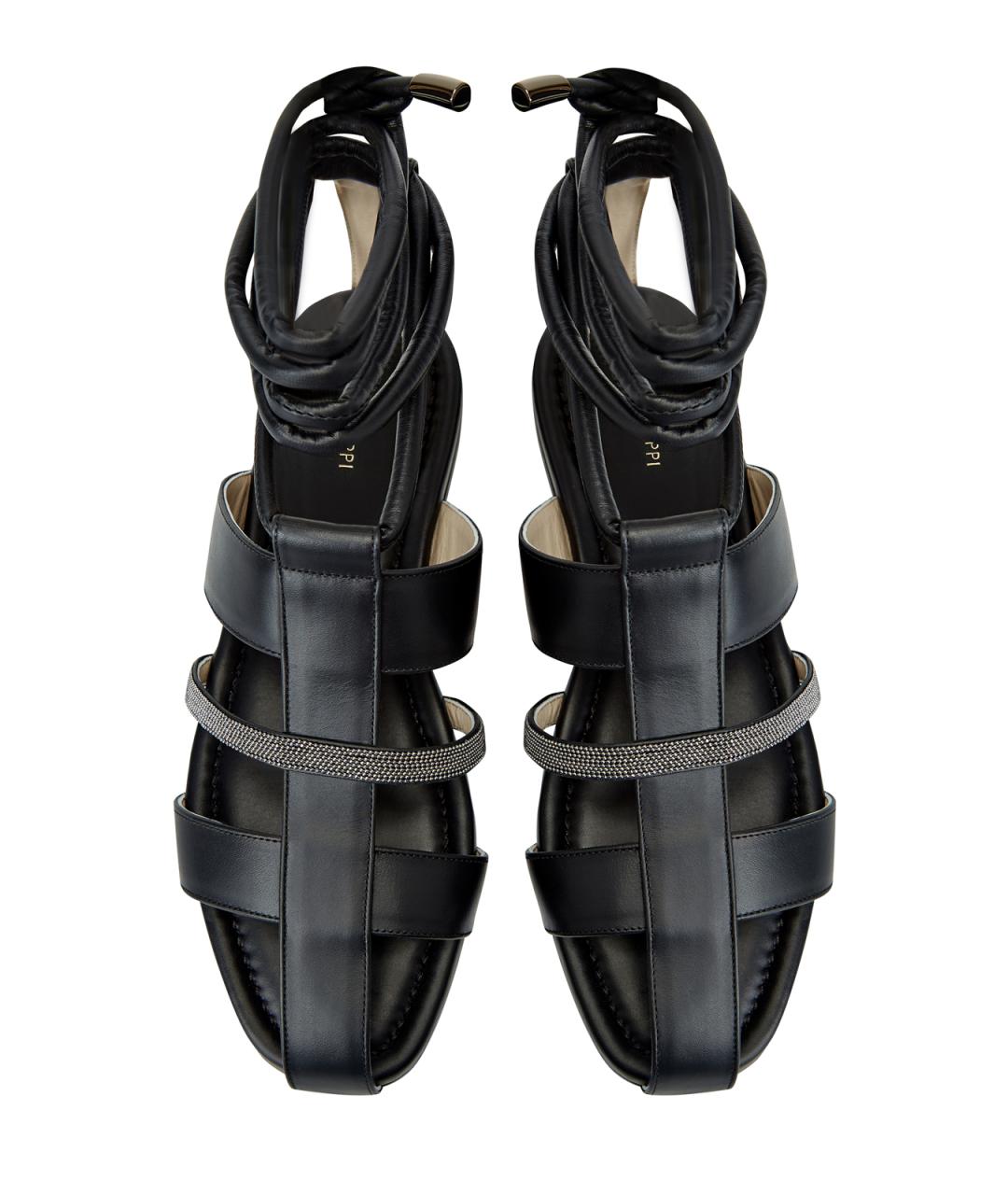 FABIANA FILIPPI Черные кожаные сандалии, фото 4