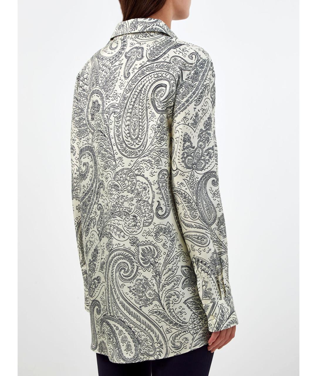 ETRO Бежевая шелковая рубашка, фото 4