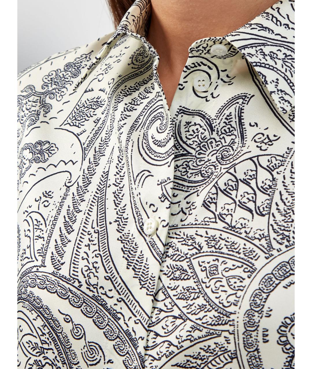 ETRO Бежевая шелковая рубашка, фото 5