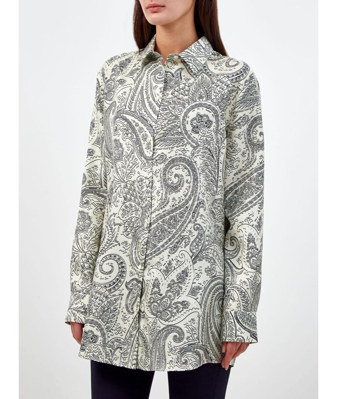 ETRO Бежевая шелковая рубашка, фото 3