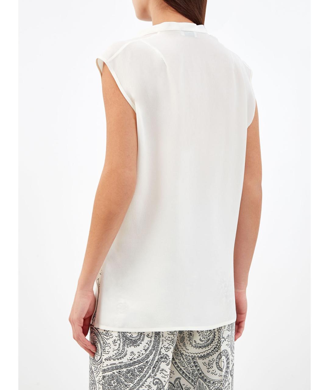 ETRO Белая шелковая блузы, фото 4