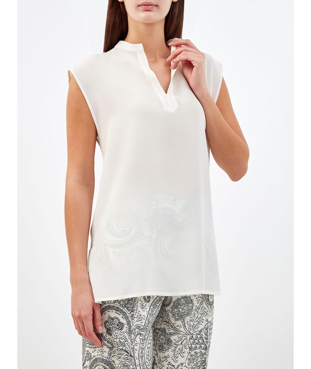 ETRO Белая шелковая блузы, фото 3