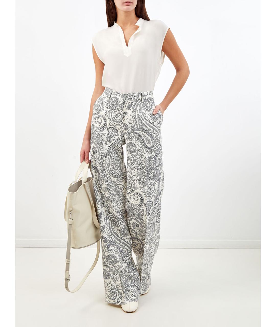 ETRO Белая шелковая блузы, фото 2