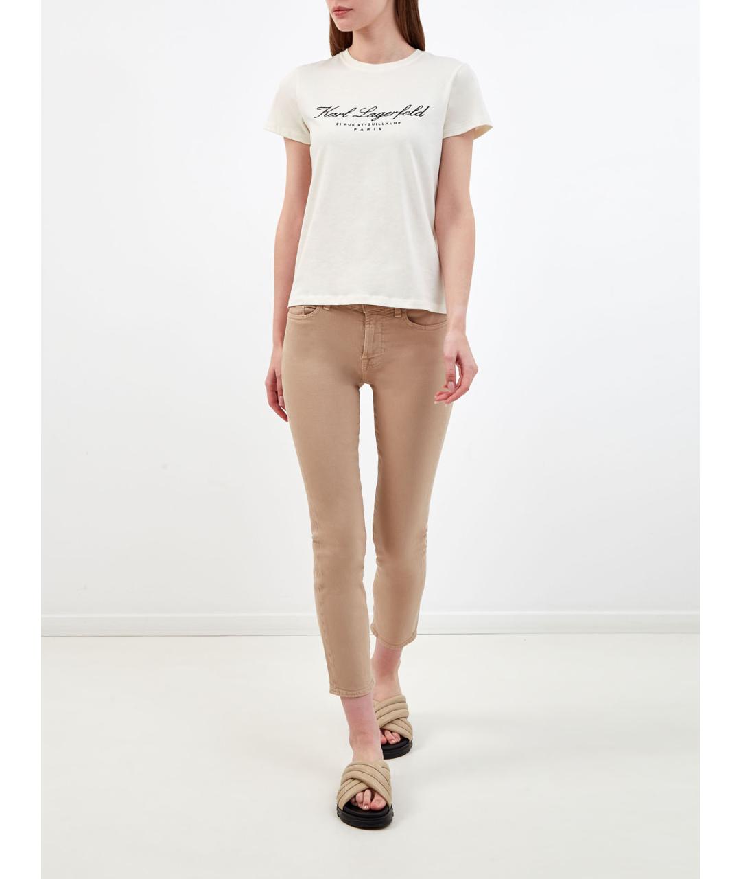 7 FOR ALL MANKIND Коричневые хлопковые джинсы слим, фото 2