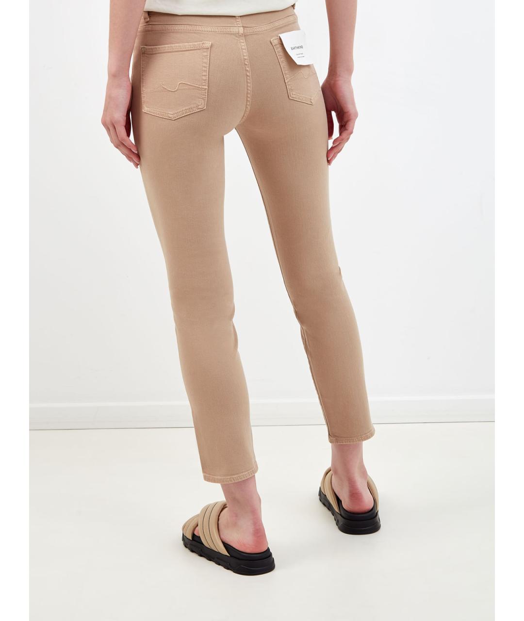 7 FOR ALL MANKIND Коричневые хлопковые джинсы слим, фото 4