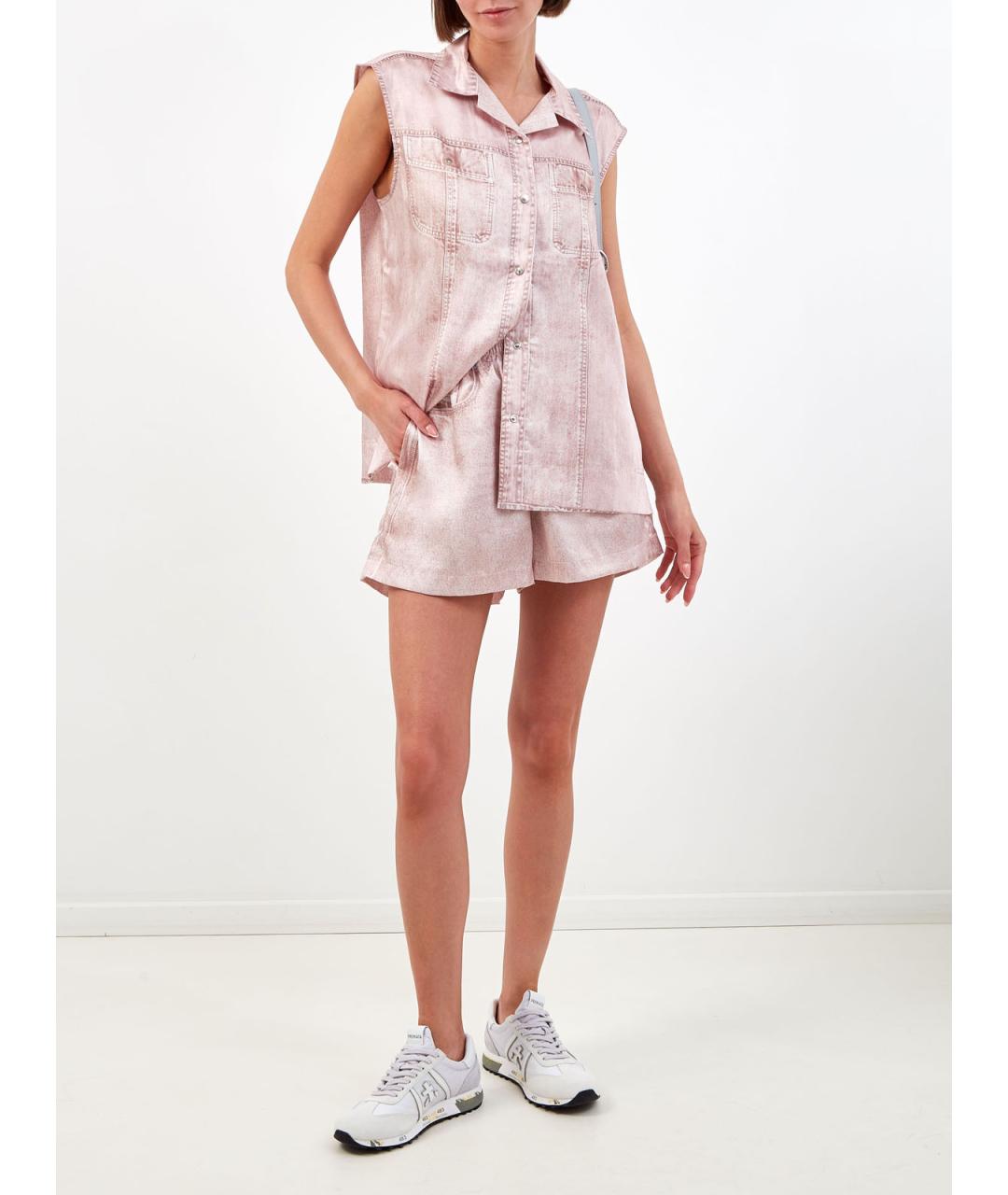 DIESEL Розовые полиэстеровые шорты, фото 2