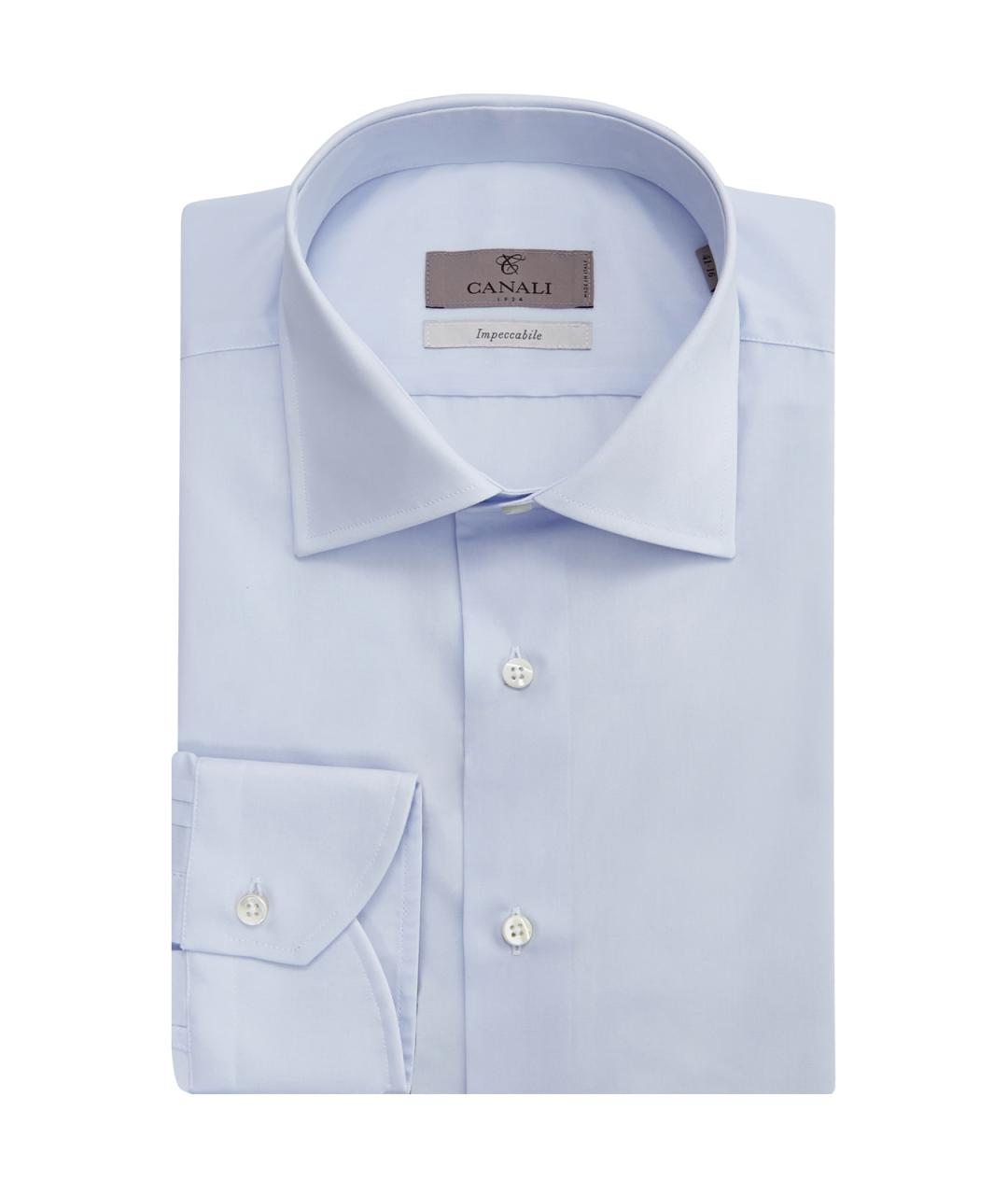 CANALI Голубая хлопковая классическая рубашка, фото 1