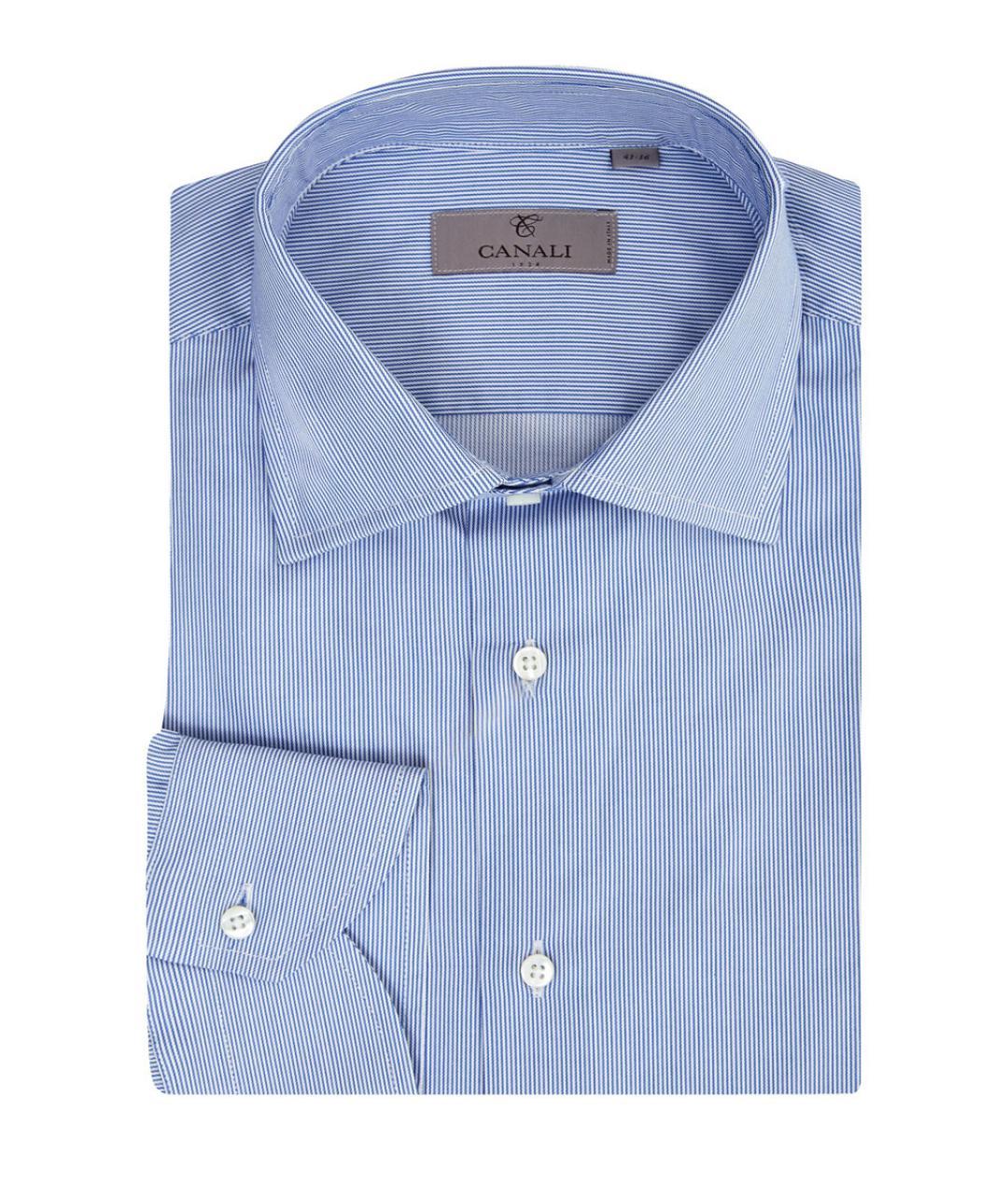 CANALI Синяя хлопковая кэжуал рубашка, фото 3