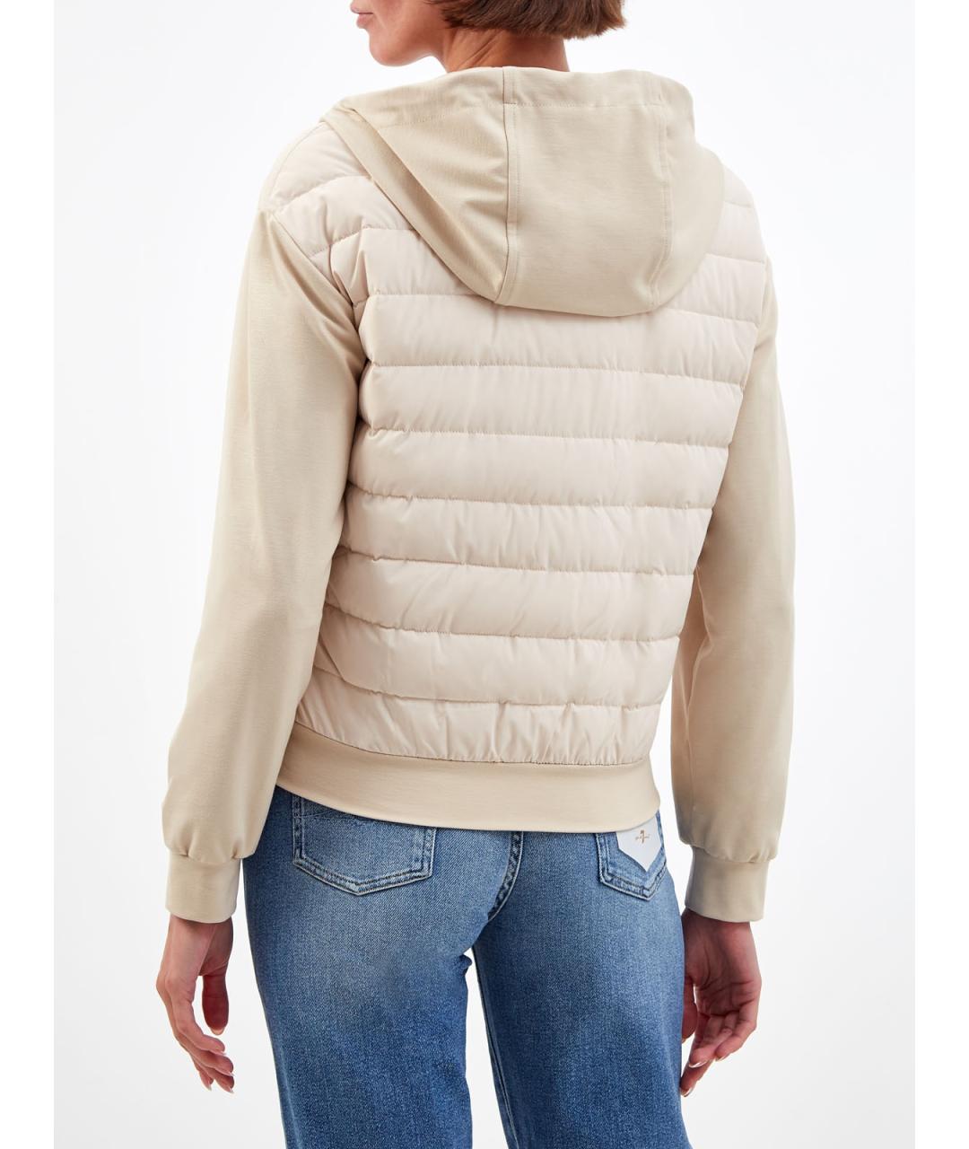 MOORER Бежевый полиамидовый пуховик, фото 4