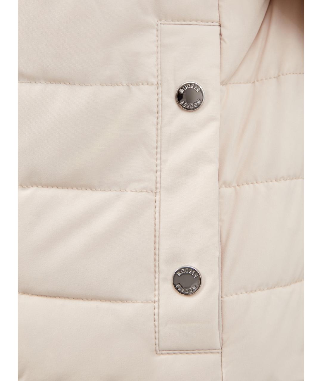 MOORER Бежевый полиамидовый пуховик, фото 5