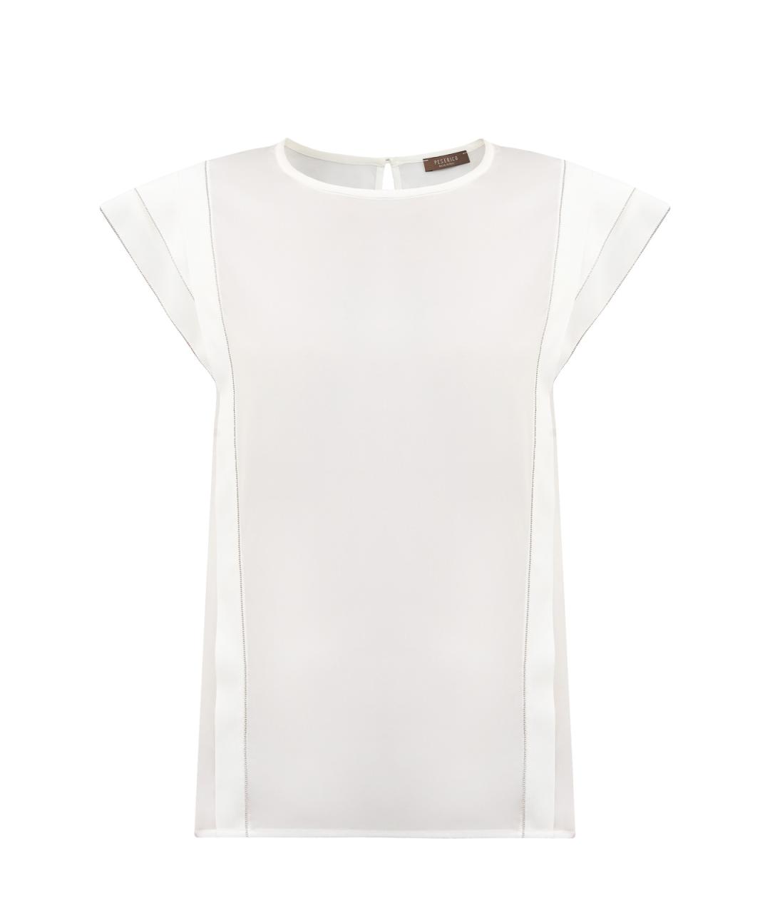 PESERICO Белая шелковая блузы, фото 6