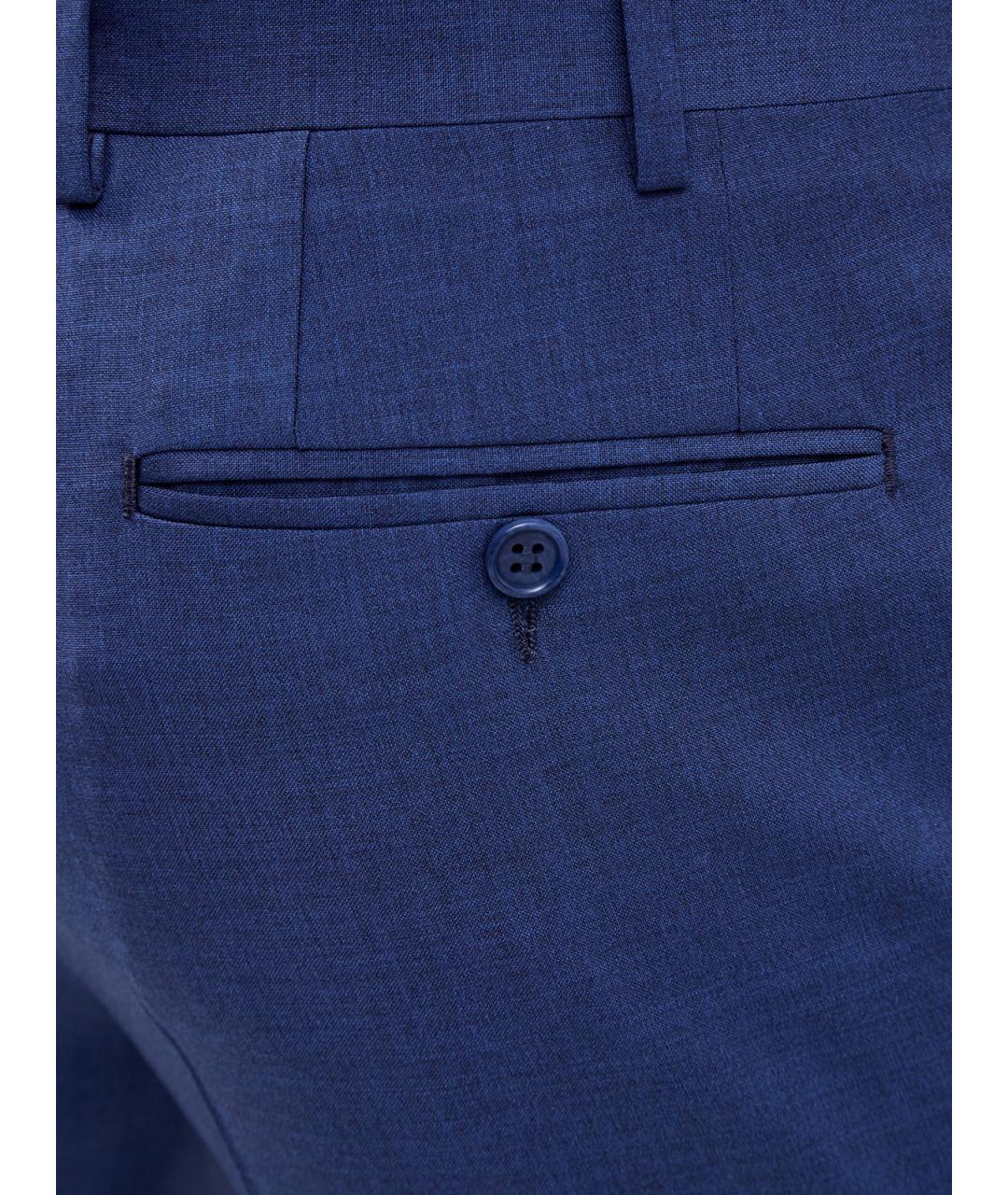 CANALI Синие шерстяные повседневные брюки, фото 5