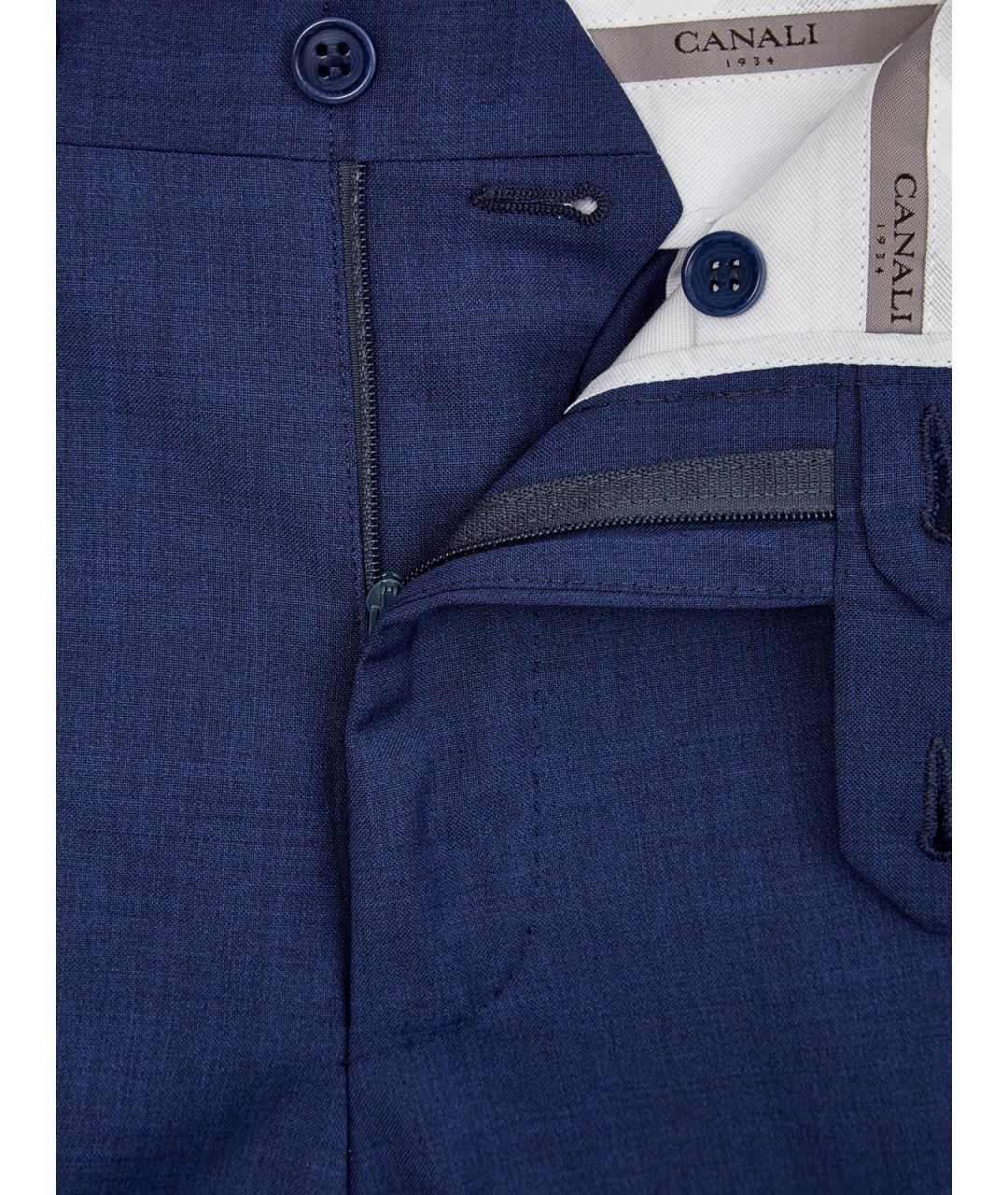 CANALI Синие шерстяные повседневные брюки, фото 6