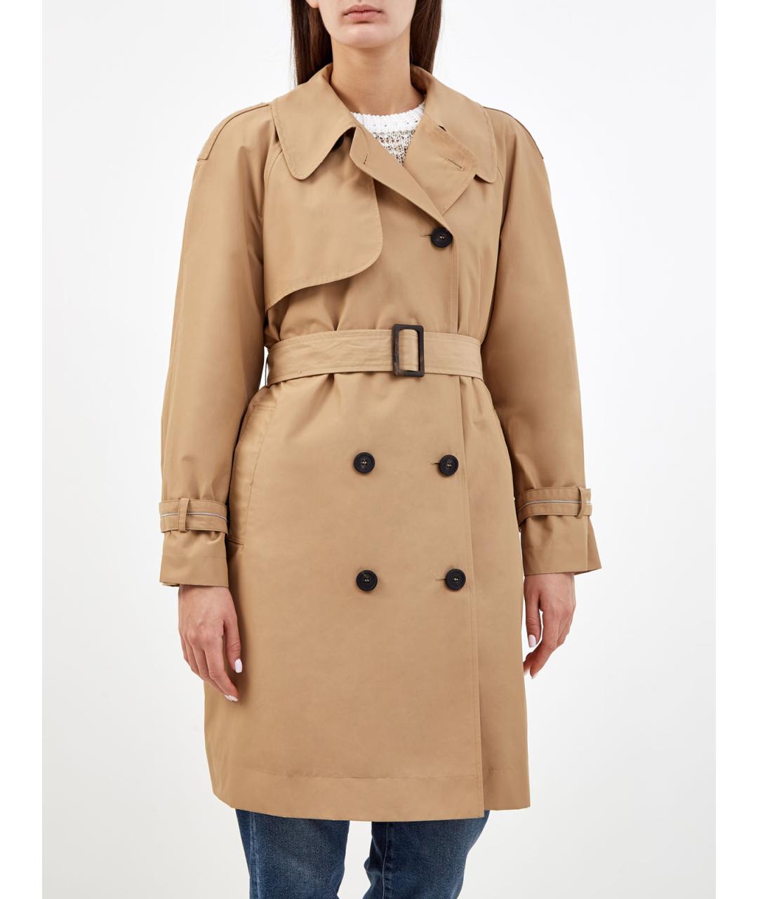 PESERICO Бежевый хлопковый тренч/плащ, фото 3