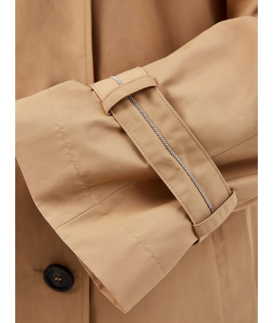 PESERICO Бежевый хлопковый тренч/плащ, фото 5