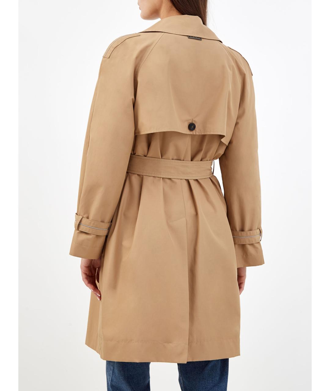 PESERICO Бежевый хлопковый тренч/плащ, фото 4