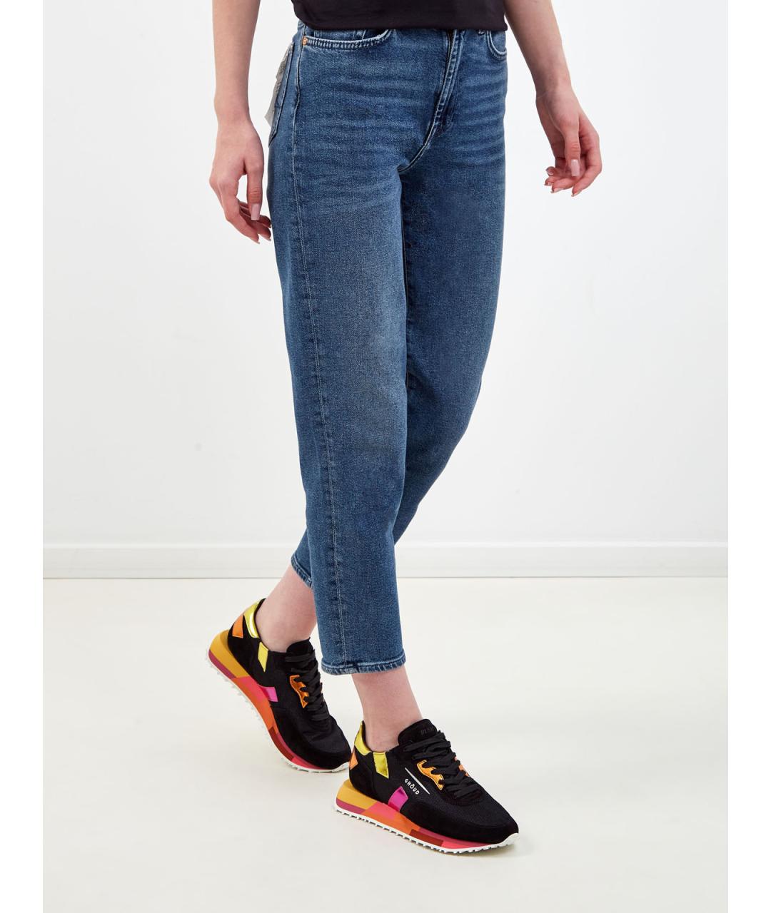 7 FOR ALL MANKIND Синие хлопковые джинсы слим, фото 3