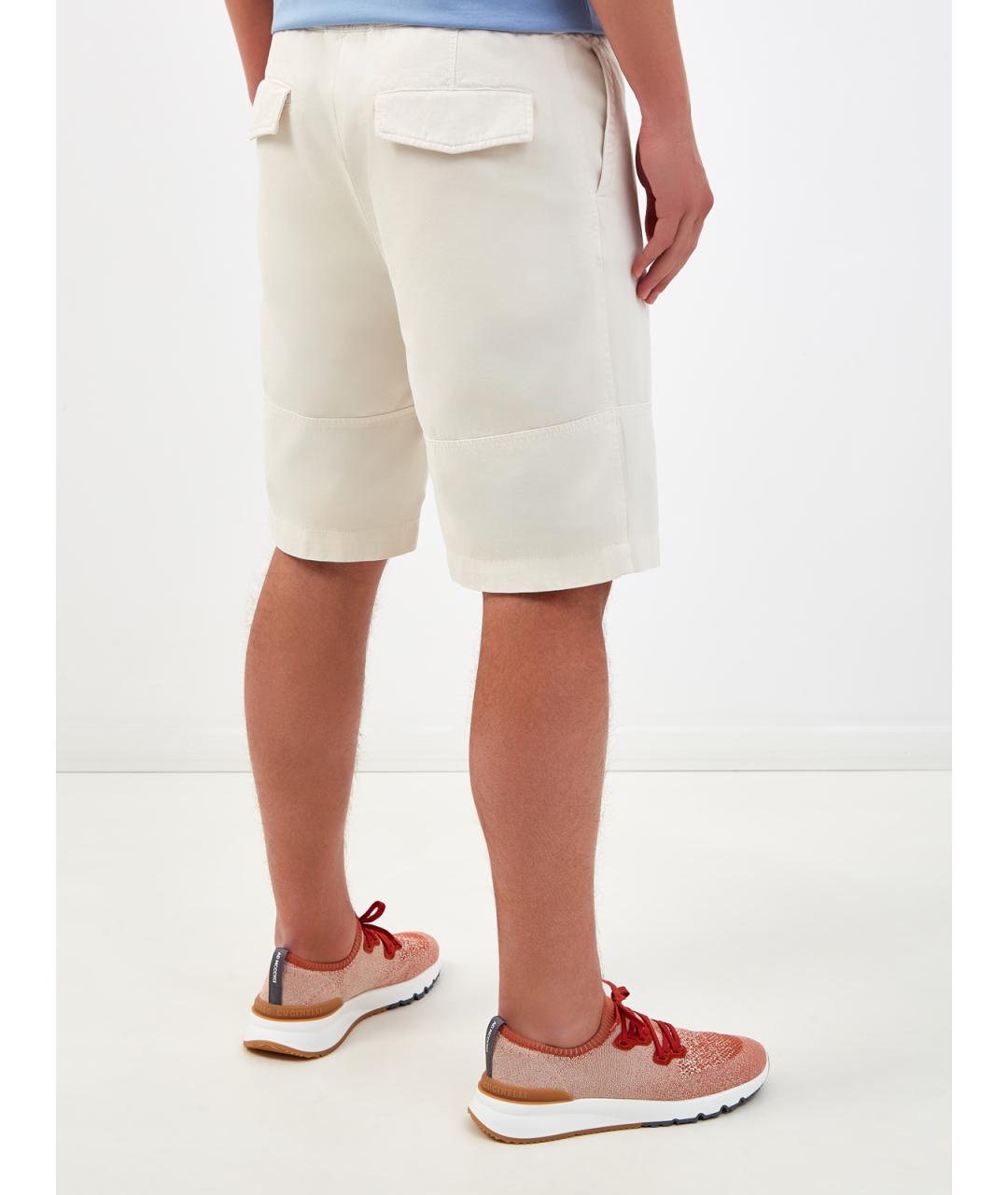 BRUNELLO CUCINELLI Бежевые хлопковые шорты, фото 4