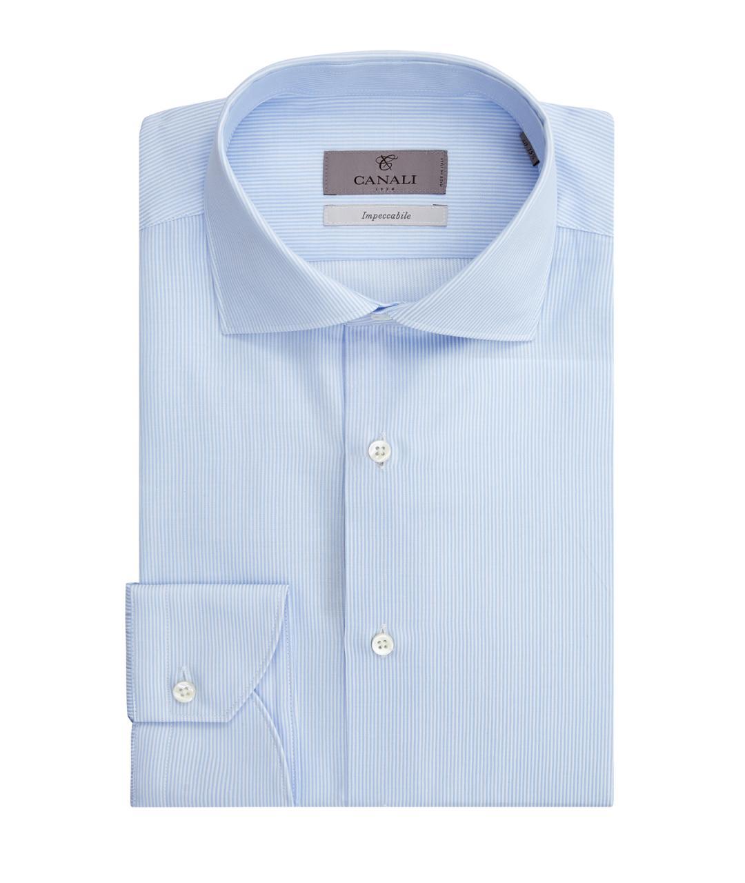 CANALI Голубая хлопковая кэжуал рубашка, фото 3