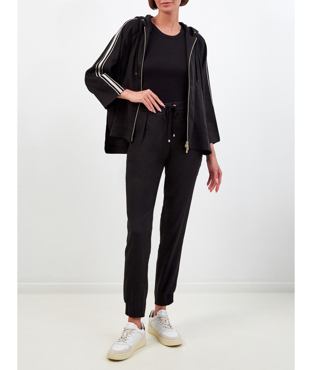 LORENA ANTONIAZZI Черные льняные прямые брюки, фото 2