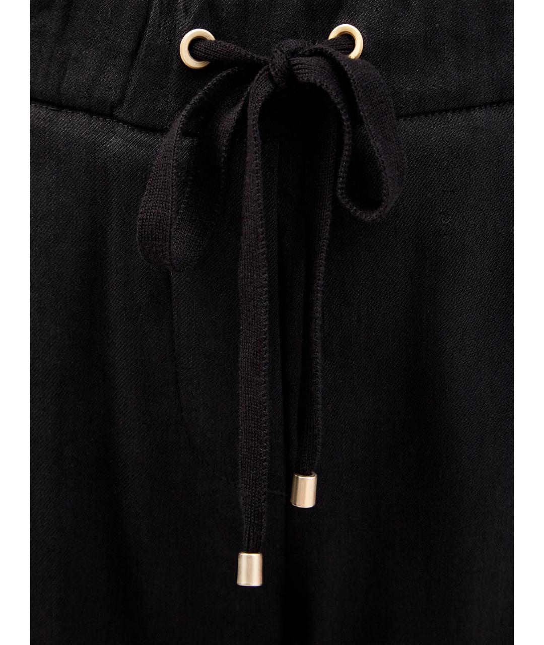 LORENA ANTONIAZZI Черные льняные прямые брюки, фото 5