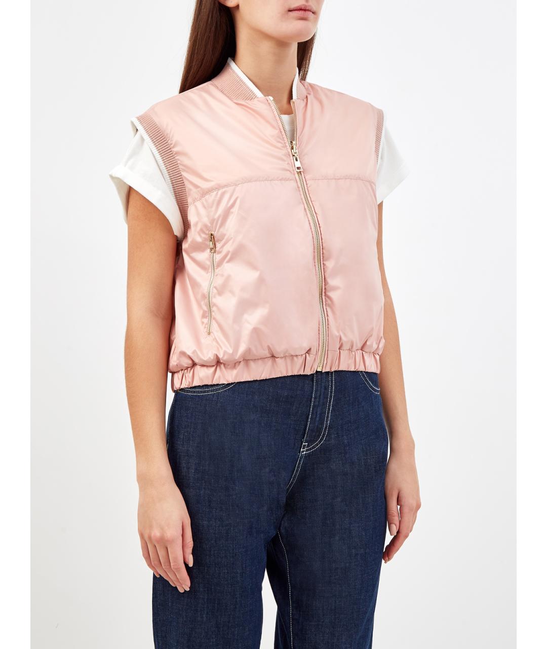 LORENA ANTONIAZZI Розовый полиэстеровый жилет, фото 3