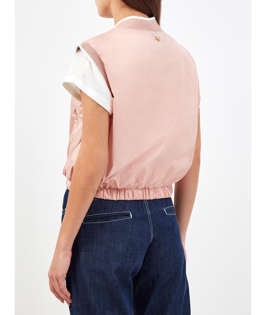 LORENA ANTONIAZZI Розовый полиэстеровый жилет, фото 4