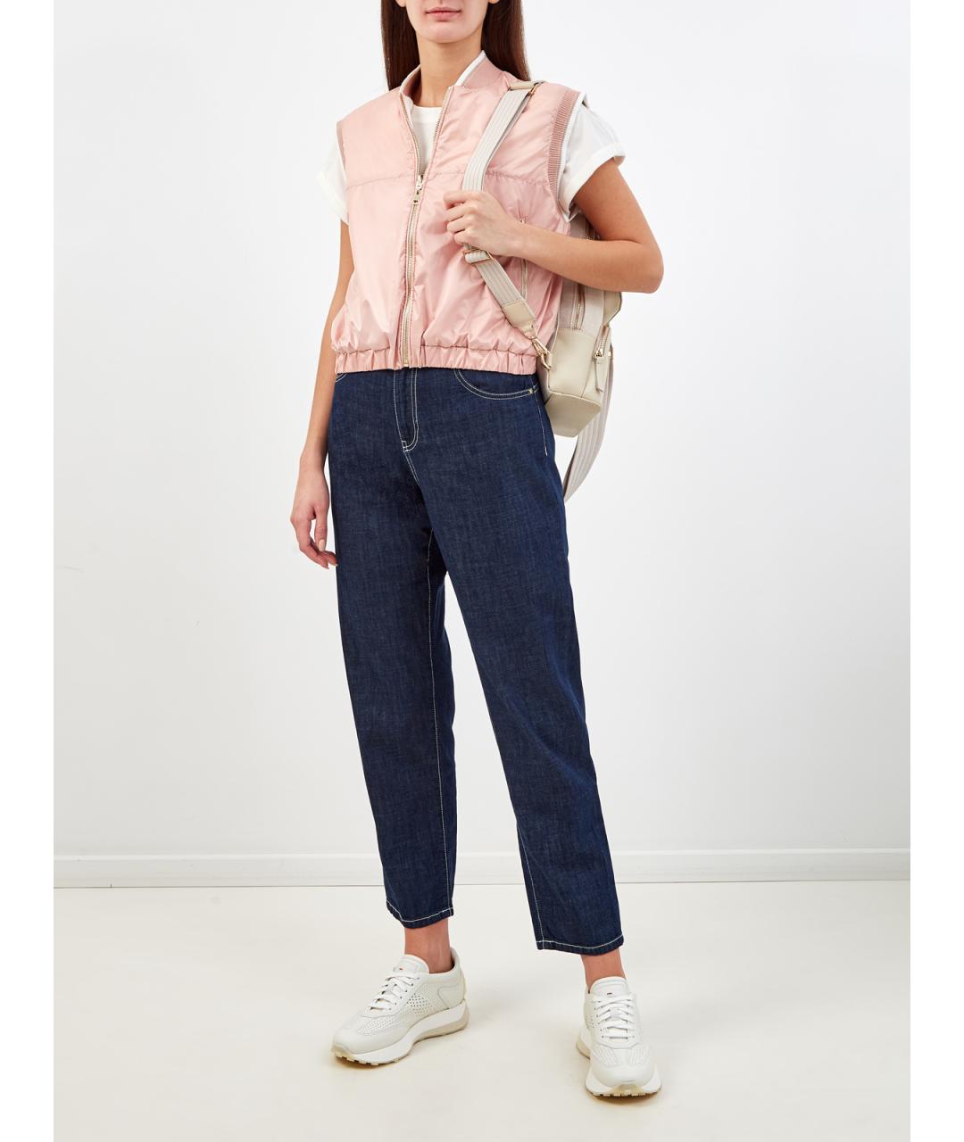 LORENA ANTONIAZZI Розовый полиэстеровый жилет, фото 2