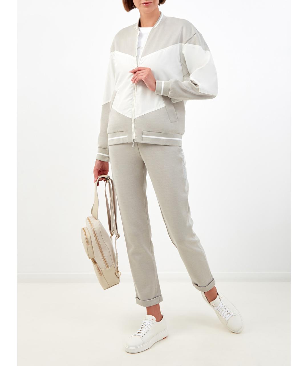 ELEVENTY Серые хлопковые брюки узкие, фото 2