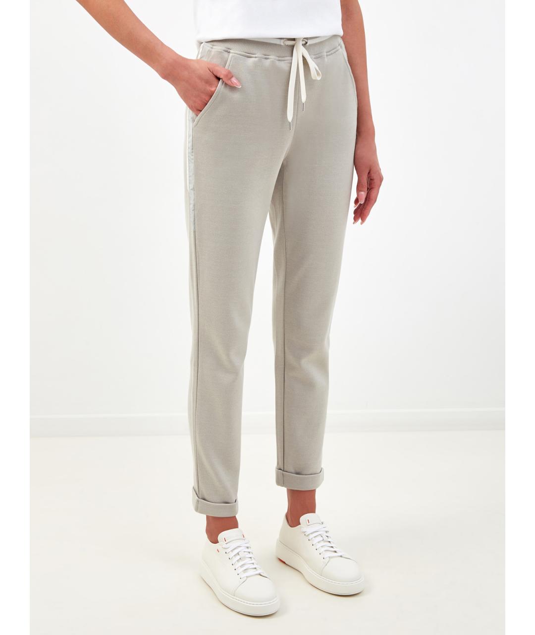 ELEVENTY Серые хлопковые брюки узкие, фото 3