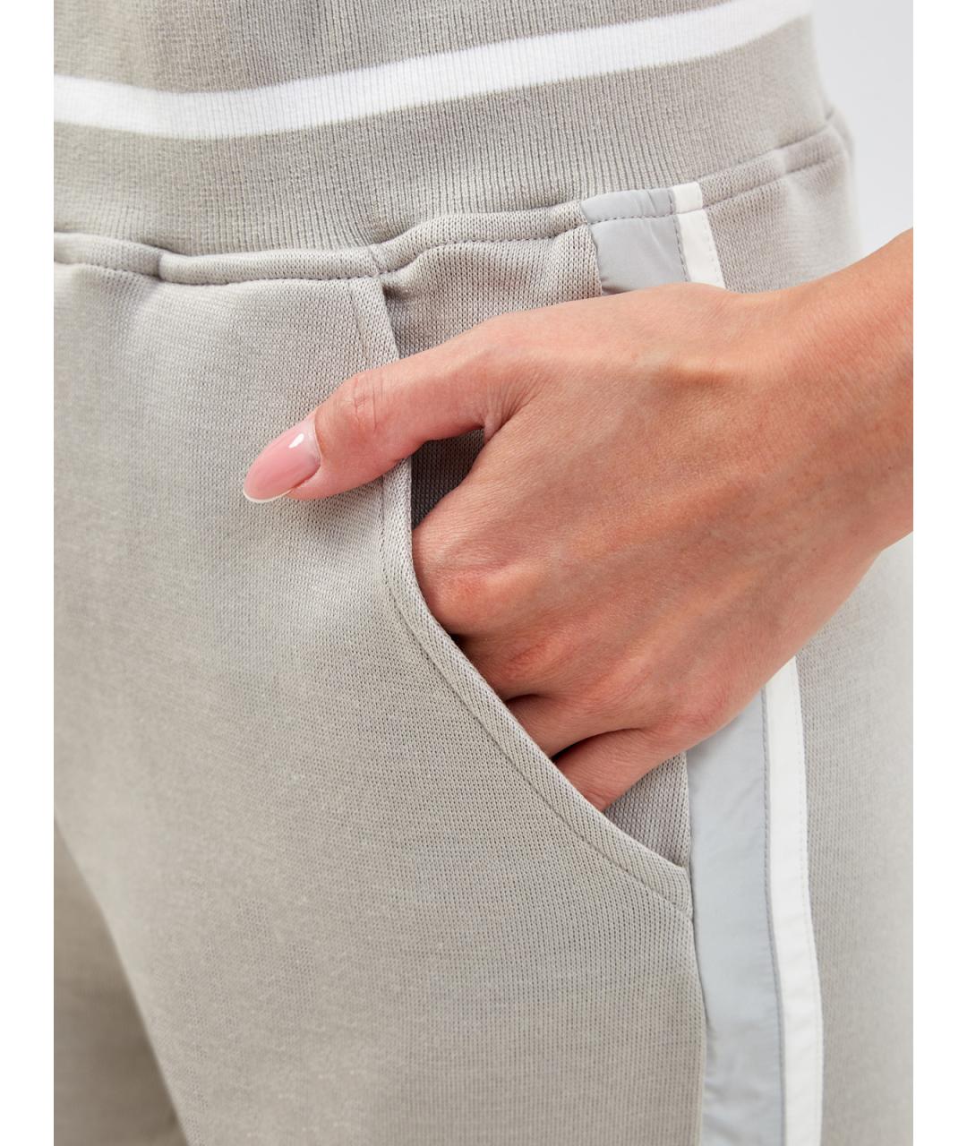 ELEVENTY Серые хлопковые брюки узкие, фото 5